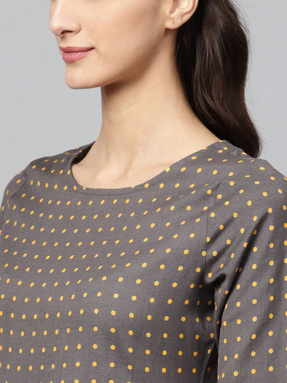 Women's Grey Gathered Dress