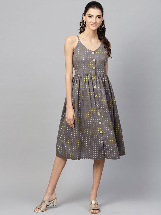 Women's Grey Strappy Dress