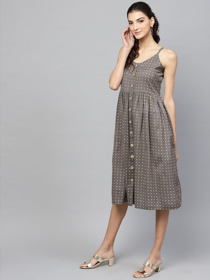 Women's Grey Strappy Dress