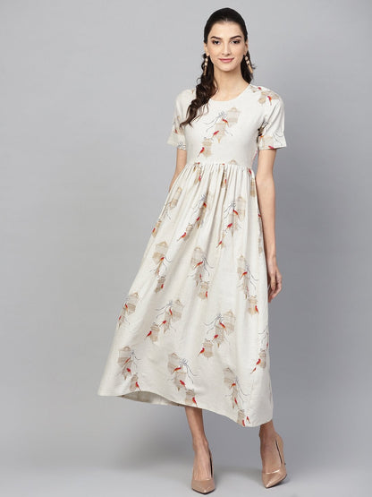 Women's Off White Cage Placket Dress