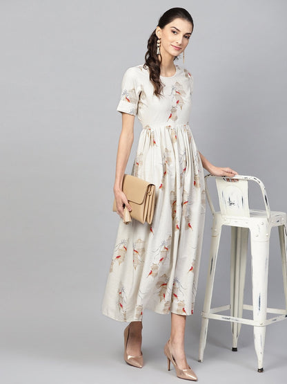 Women's Off White Cage Placket Dress