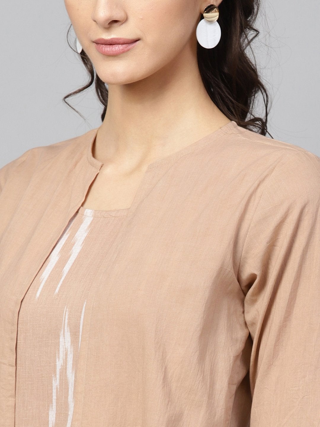 Women's Brown Ikat Mock Shrug Dress