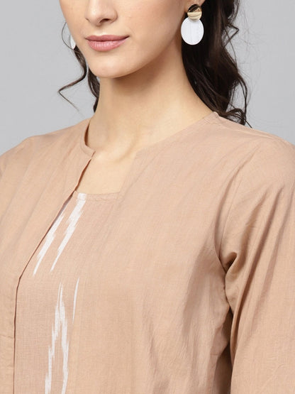 Women's Brown Ikat Mock Shrug Dress