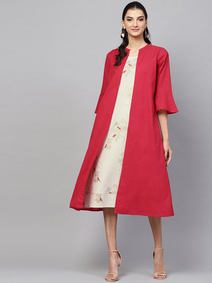 Women's Off White Cage Mock Shrug Dress