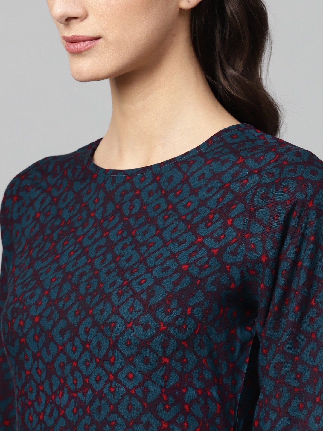 Women's Navy Geo High Low Dress