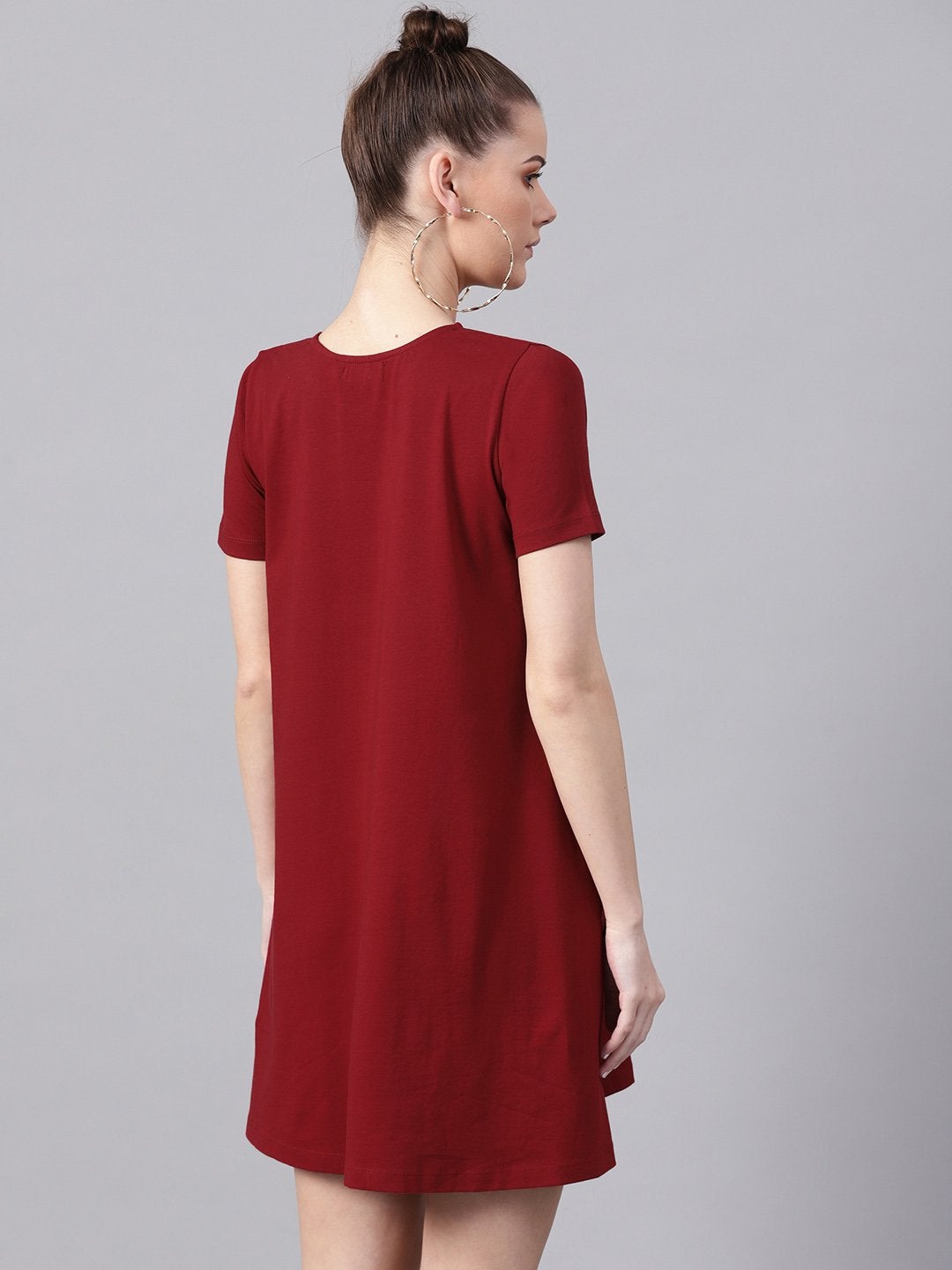 Women's Maroon Tent Athleisure Dress