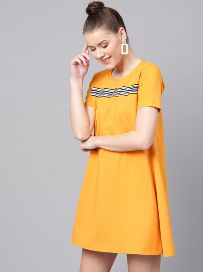 Women's Mustard Tent Athleisure Dress