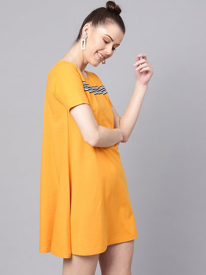 Women's Mustard Tent Athleisure Dress