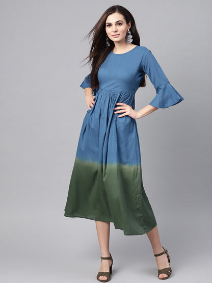 Women's Blue & Green Ombre Maxi