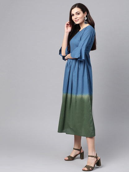 Women's Blue & Green Ombre Maxi