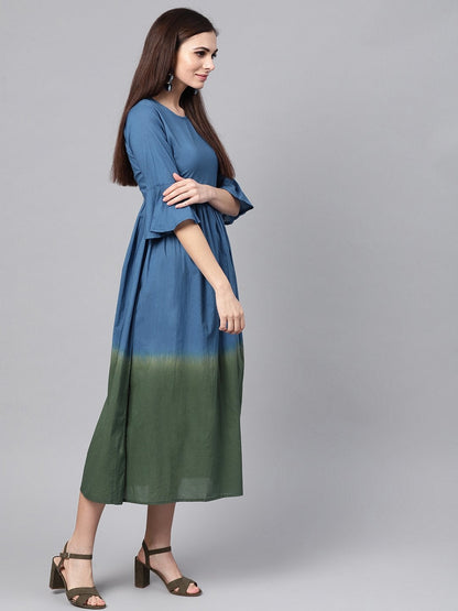 Women's Blue & Green Ombre Maxi