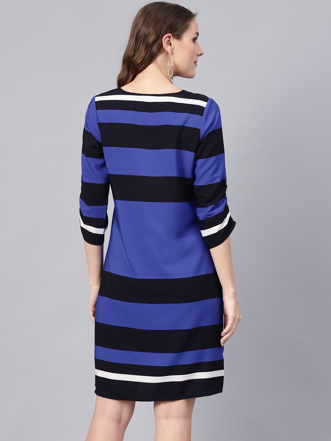 Women's Blue Stripe Shift Dress