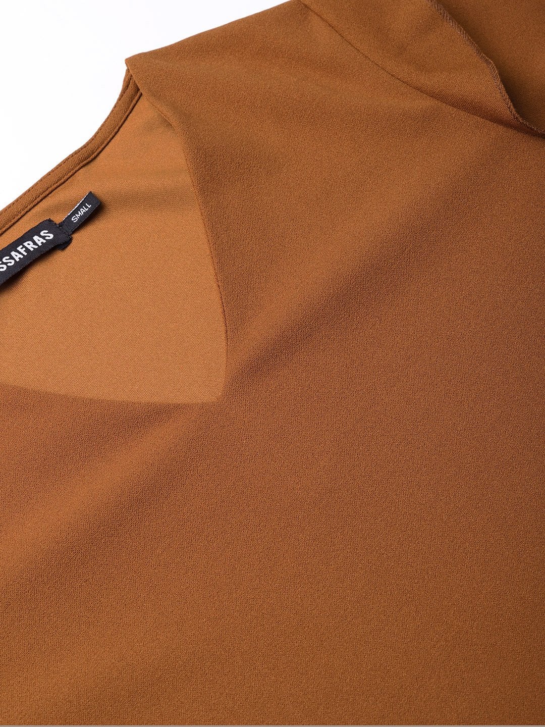 Women's Brown V-Neck Shift Dress