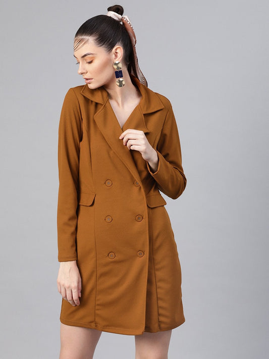 Women's Brown Blazer Dress