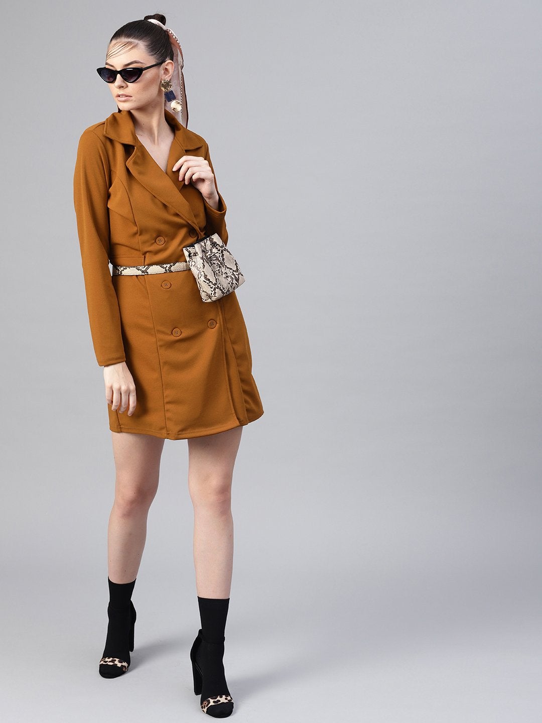 Women's Brown Blazer Dress
