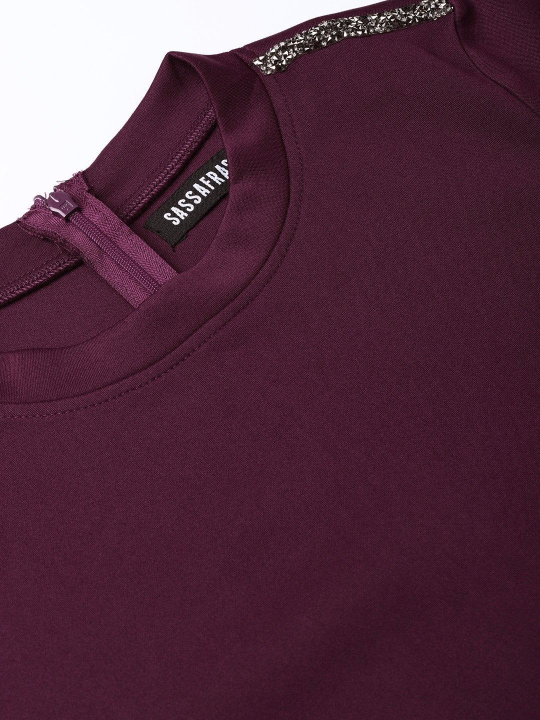 Women's Purple Metal Trim Bodycon Dress