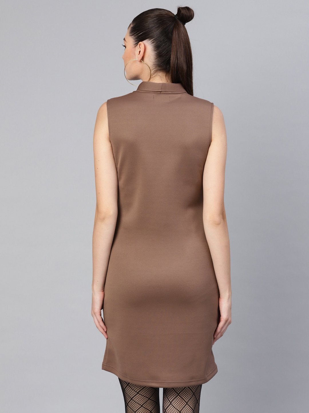 Women's Brown Sleeveless Blazer Dress