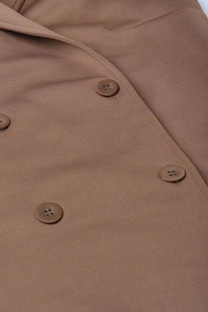 Women's Brown Sleeveless Blazer Dress