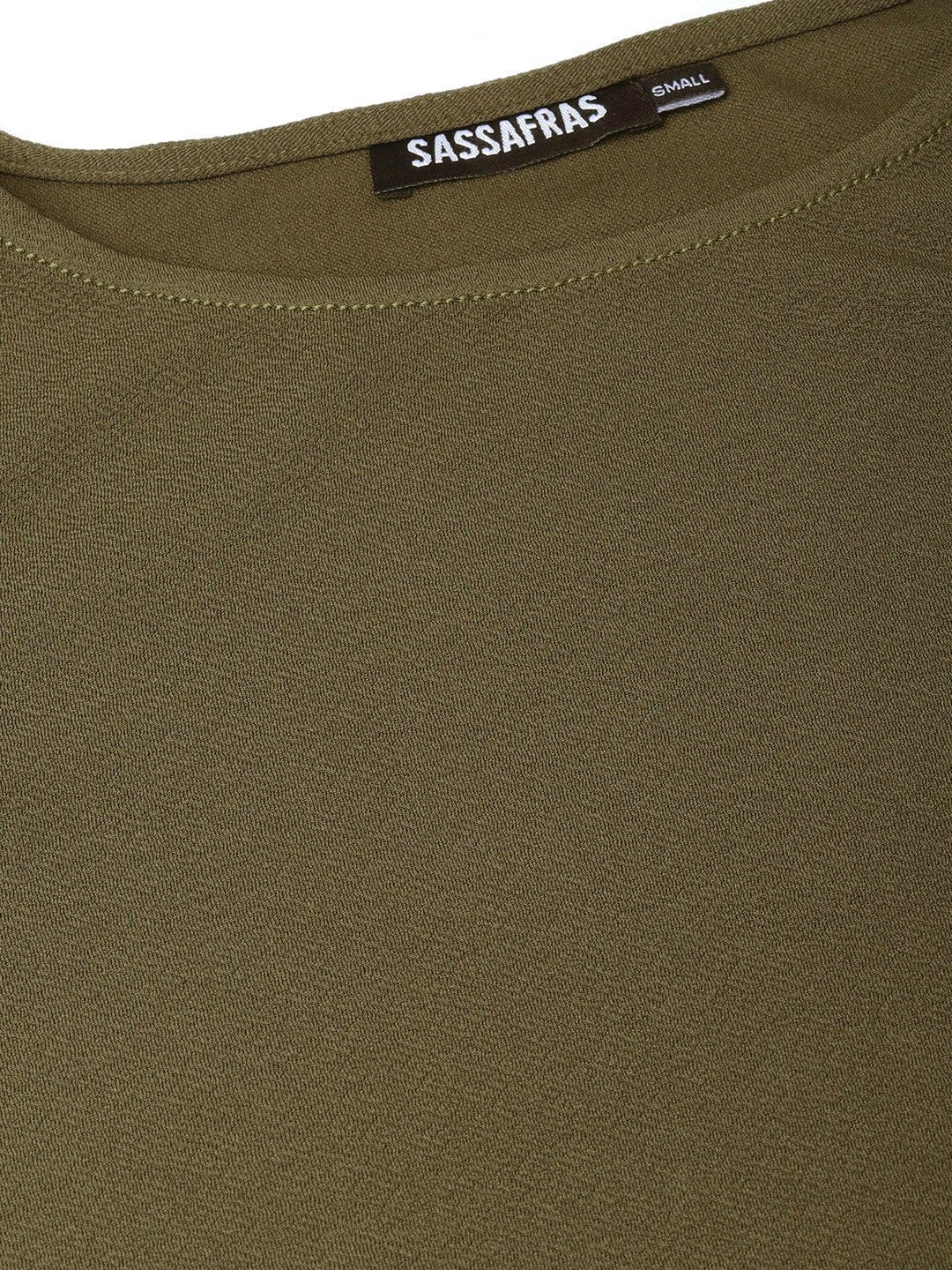Women's Olive Cape Sleeves Shift Dress