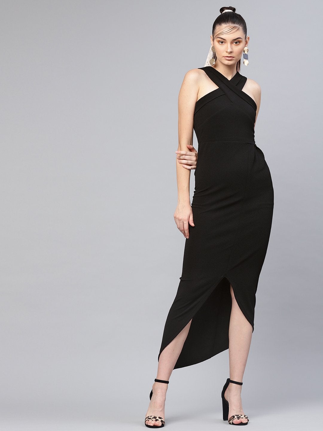 Women's Black Halter Maxi