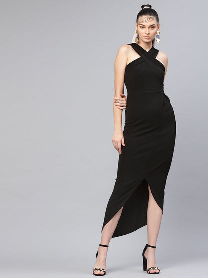 Women's Black Halter Maxi