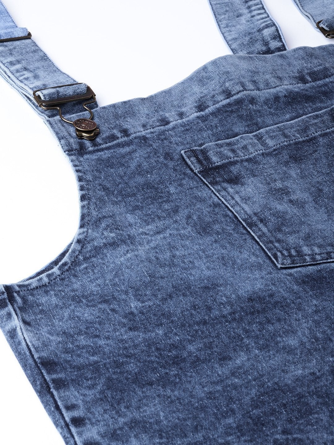 Women's Blue Denim Washed Pinafore Dress