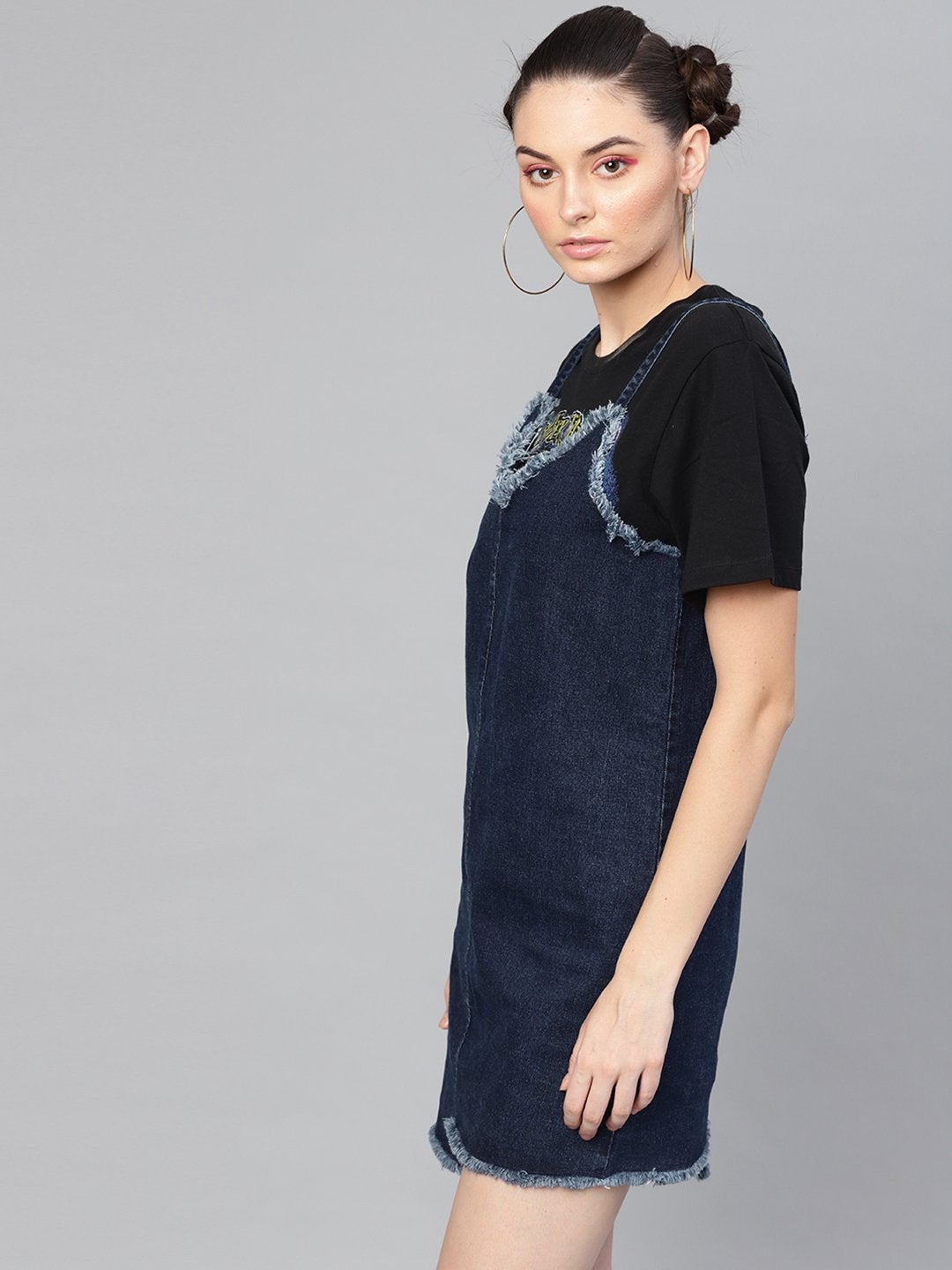 Women's Navy Denim Short Slip Dress