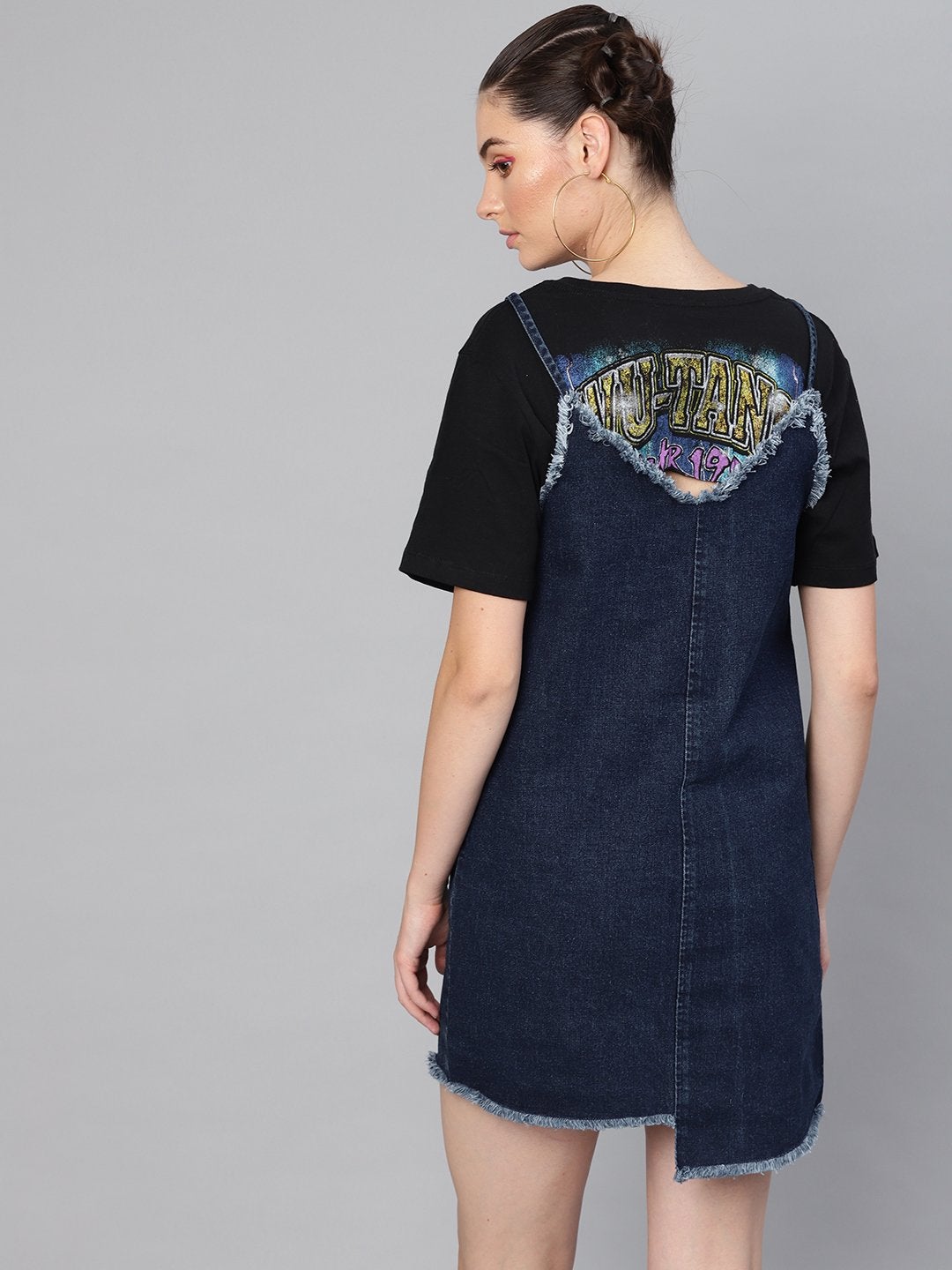 Women's Navy Denim Short Slip Dress