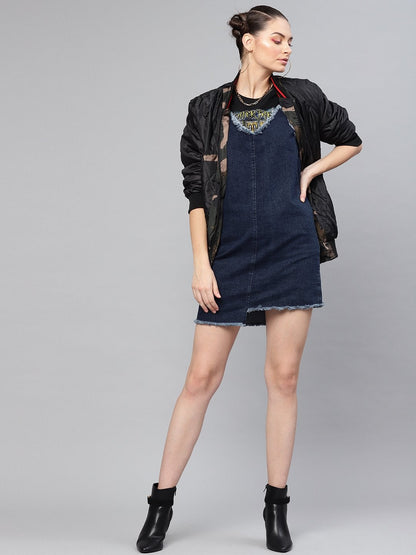 Women's Navy Denim Short Slip Dress