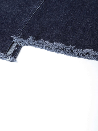 Women's Navy Denim Short Slip Dress