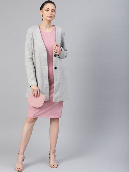 Women's Baked Pink Studded Bodycon Dress