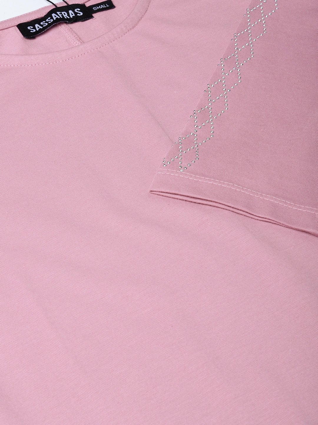 Women's Baked Pink Studded Bodycon Dress