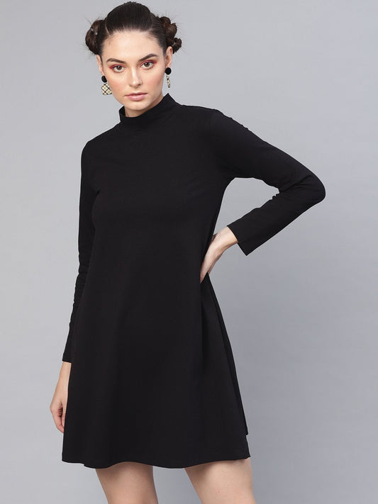 Women's Black Turtle Neck Tent Dress