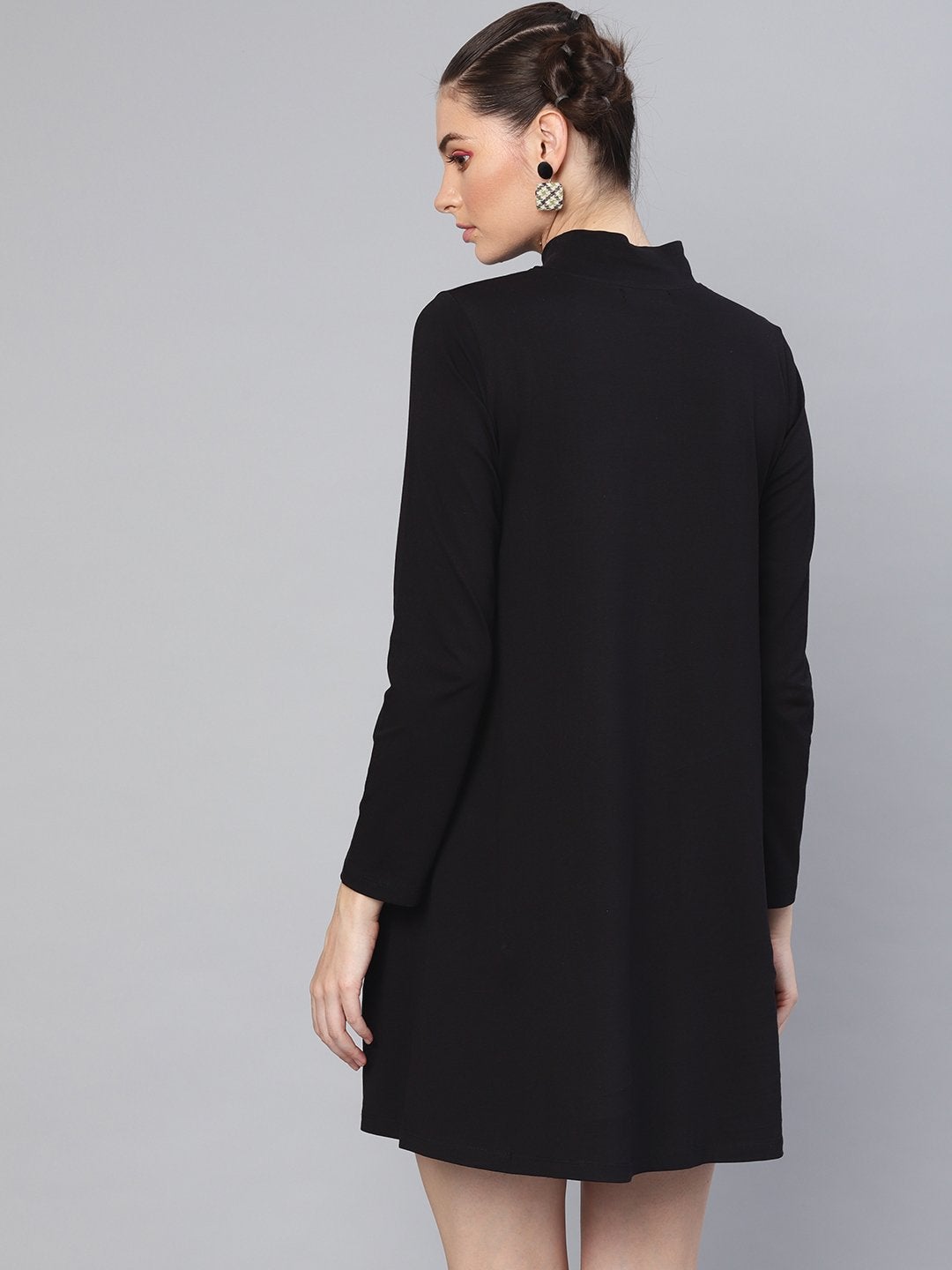 Women's Black Turtle Neck Tent Dress