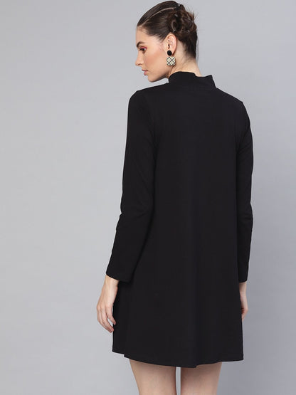 Women's Black Turtle Neck Tent Dress