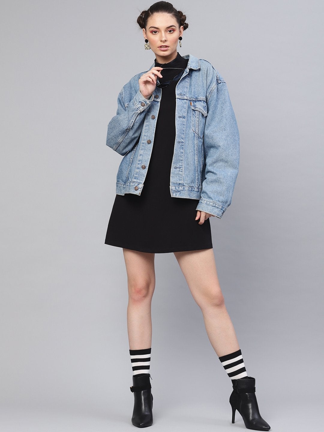 Women's Black Turtle Neck Tent Dress