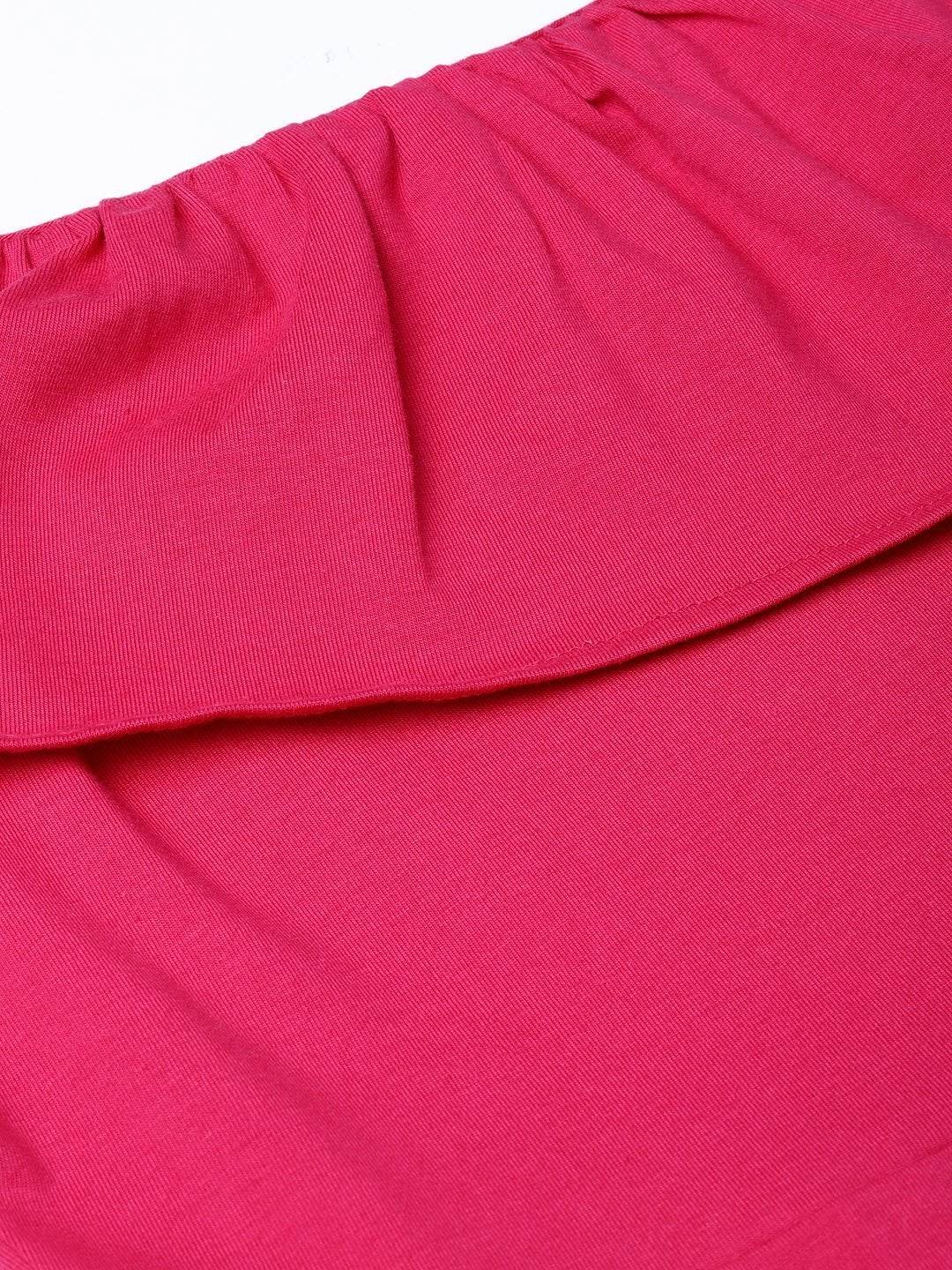 Women's Fuchsia Off Shoulder Skater Midi Dress