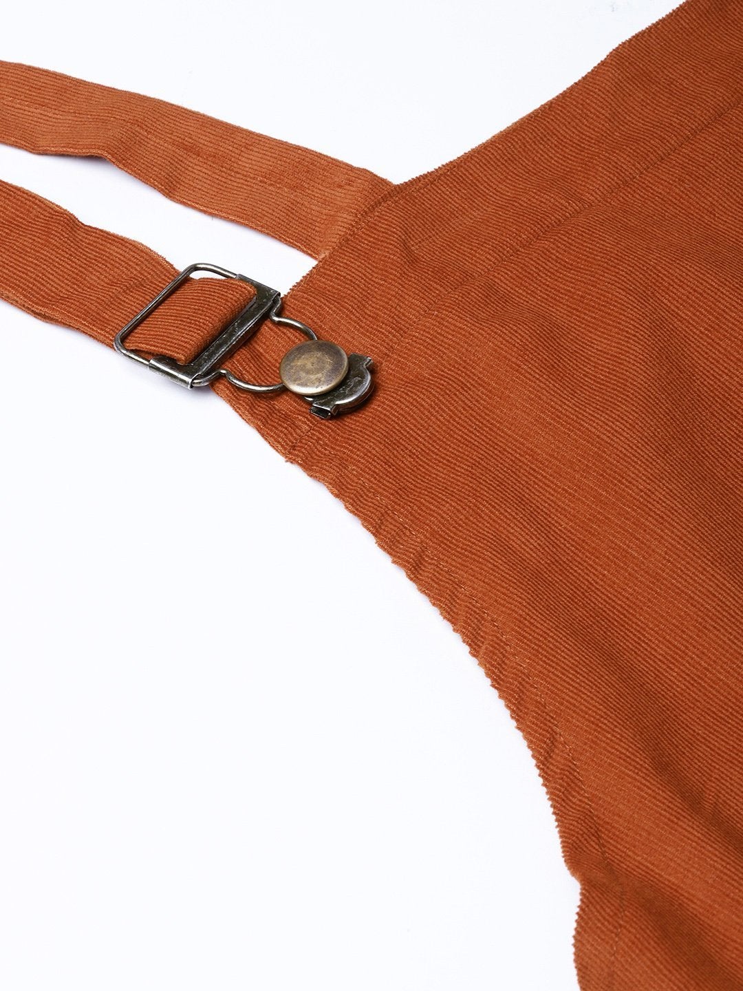 Women's Rust Corduroy Pinafore Dress