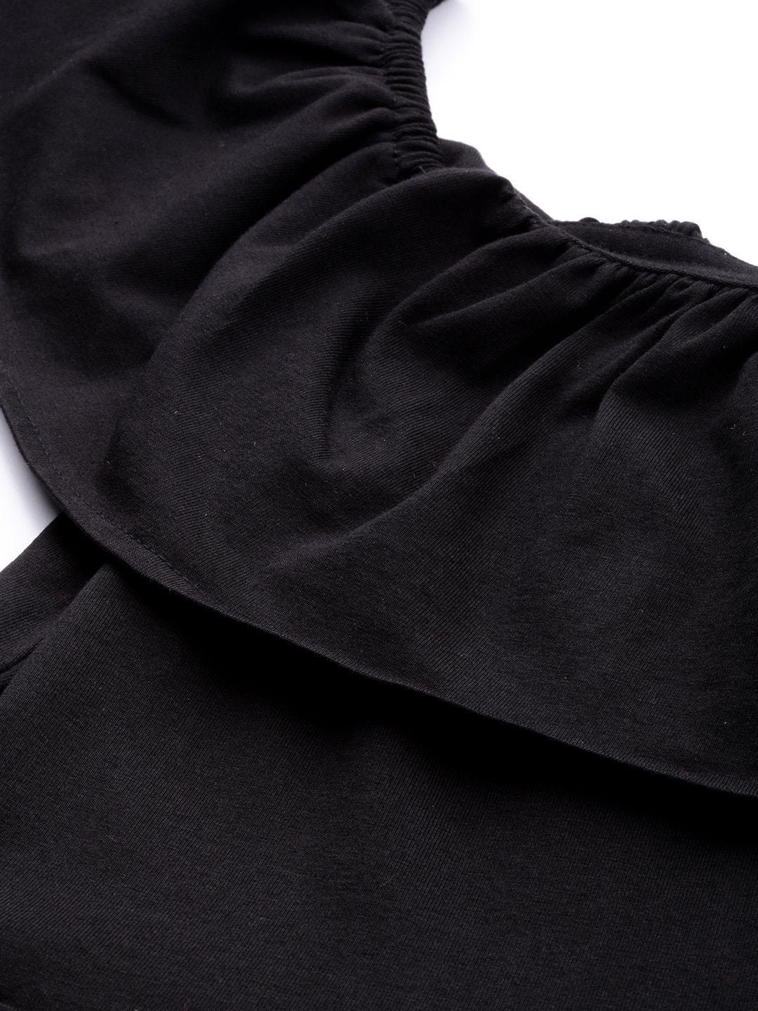 Women's Black Off Shoulder Skater Midi Dress