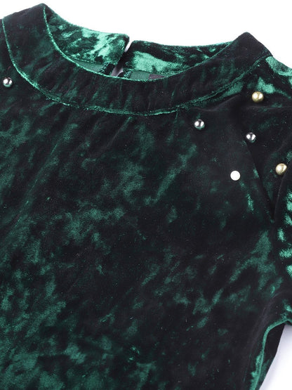 Women's Emerald Green Velvet Bodycon Dress