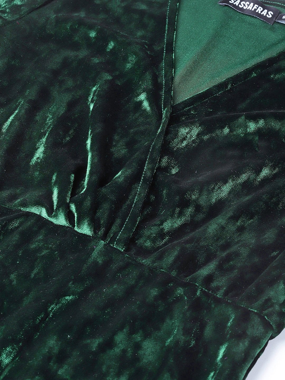 Women's Emerald Green Velvet Wrap Bodycon Dress