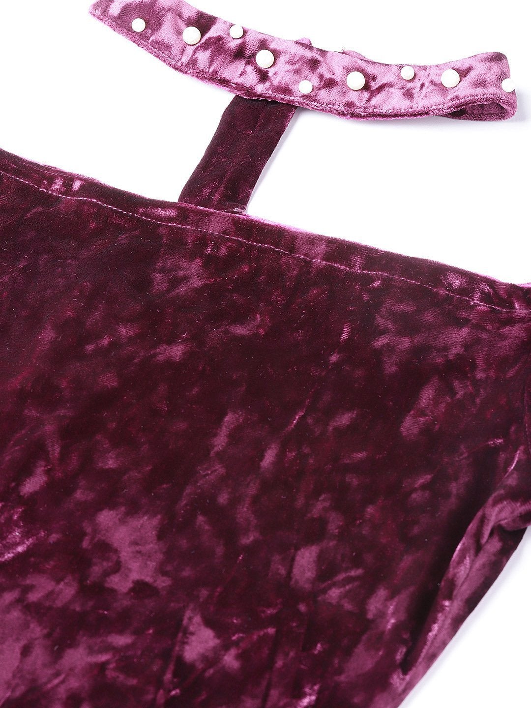 Women's Purple Velvet Choker Bodycon Dress