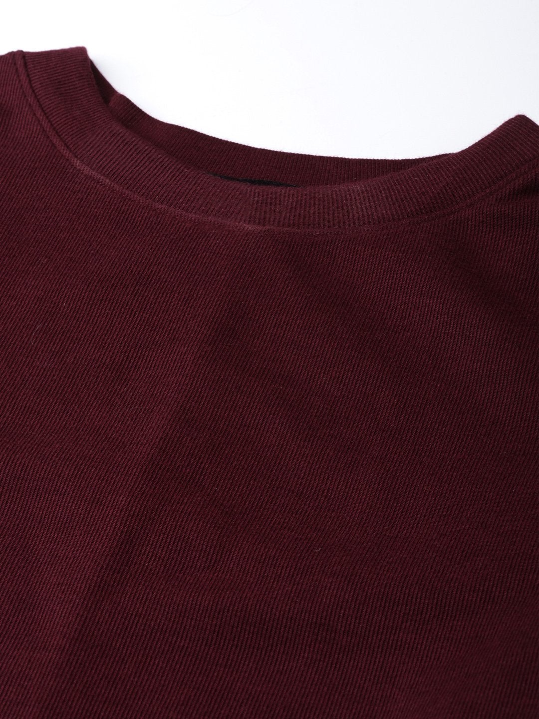 Women's Burgundy Rib Full Sleeves Bodycon Dress