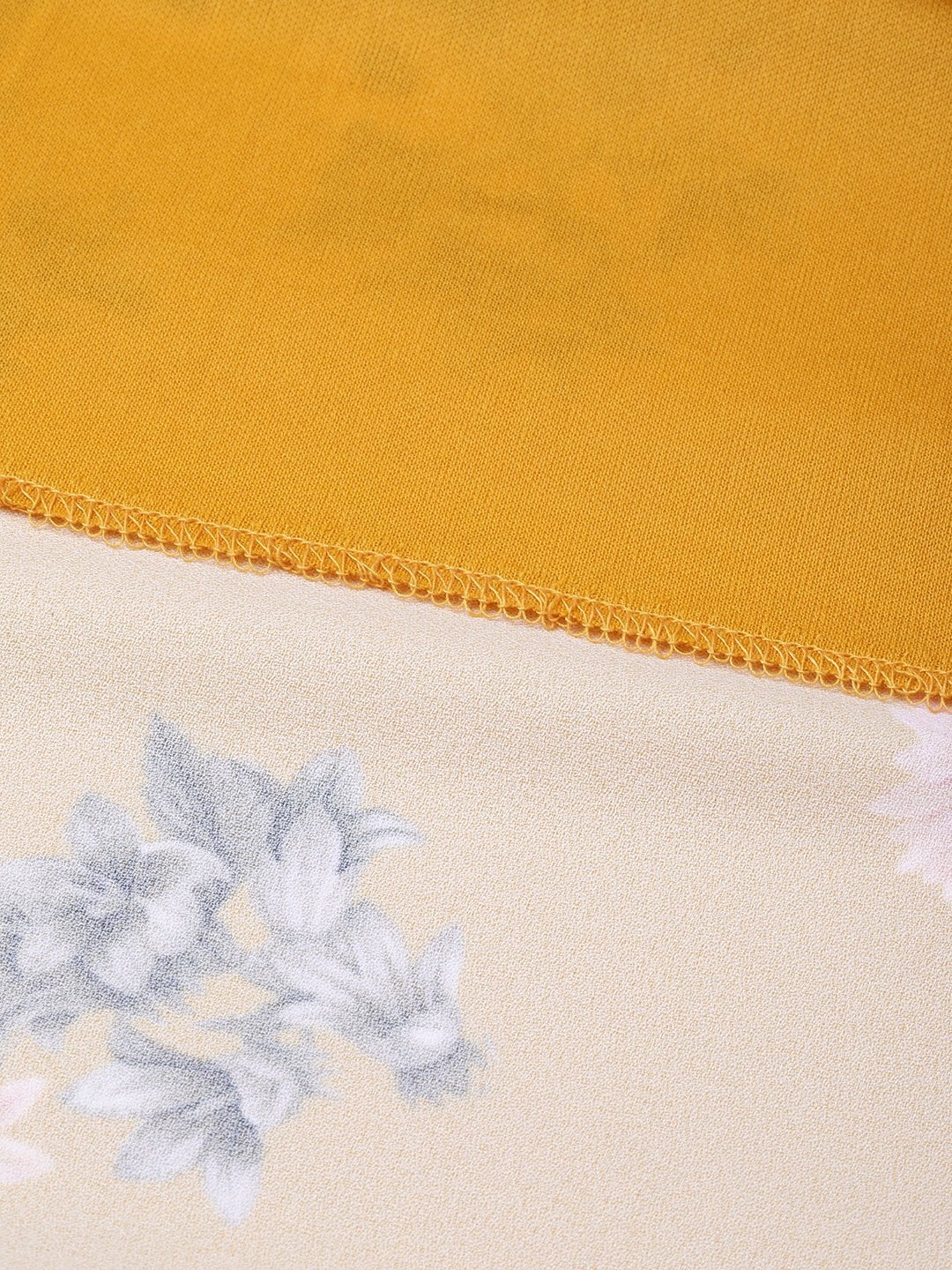 Women's Mustard Floral Shirt Dress