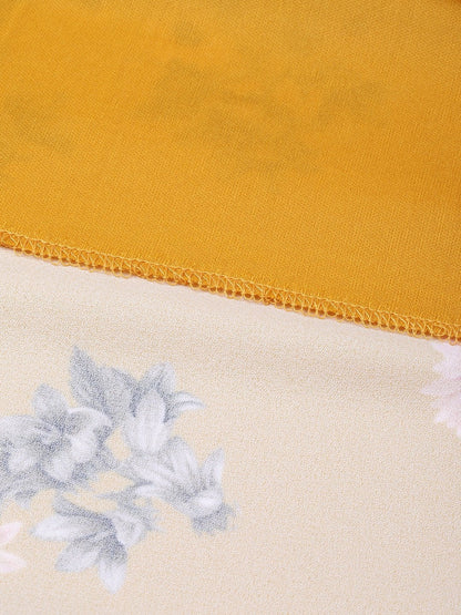 Women's Mustard Floral Shirt Dress