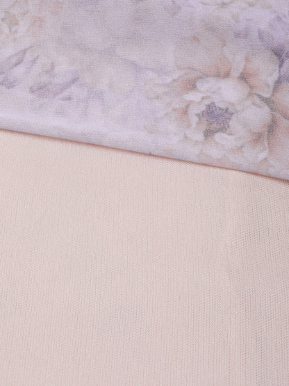 Women's Lavender Floral Wrap Asymmetric Dress