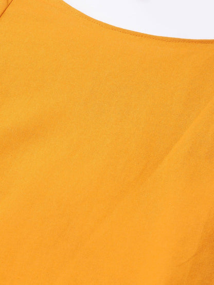 Women's Mustard Frill Shift Dress