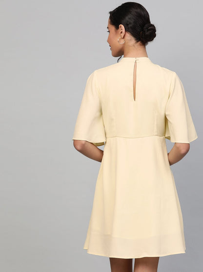 Women's Lemon Choker Neck Skater Dress