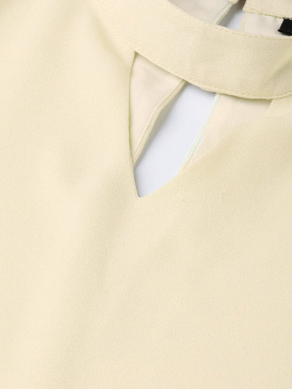 Women's Lemon Choker Neck Skater Dress