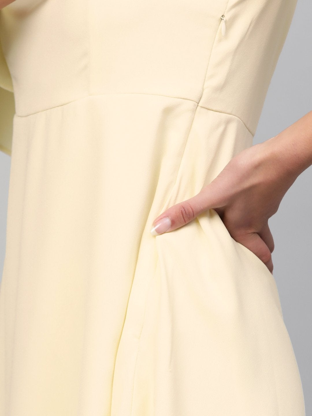Women's Lemon Choker Neck Skater Dress